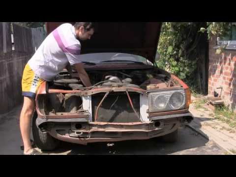 Видео: Восстанавливаем Mercedes w123 230E видео 3, снятие фары и передних крыльев Car Tuning Mercedes 123