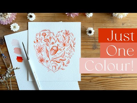 Видео: Рисуем осень одним цветом! 🍂 Изучаем шкалы глубины и теплоты