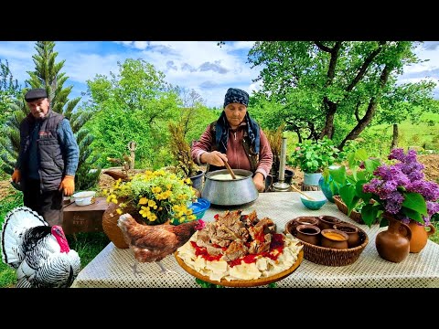 Видео: Вкус Деревни. Лезгинский ХИНКАЛ, Готовим на Природе.