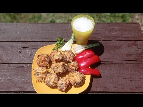 Видео: Фаршировані шампіньйони на мангалі.