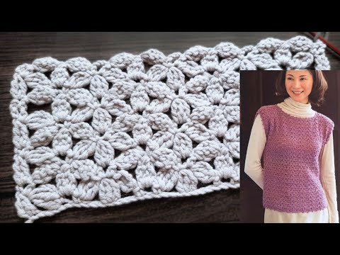 Видео: 🏵Цветочный узор🏵 крючком для топа или кофточки