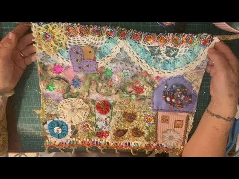 Видео: Коллаж из ткани Slowstitch 🪡 Давайте вышивать 🤗 Часть 2.