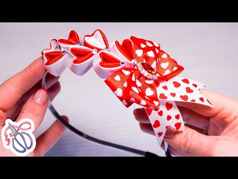 Видео: Ободок "Влюбленные в Канзаши"  ✄ Kulikova Anastasia
