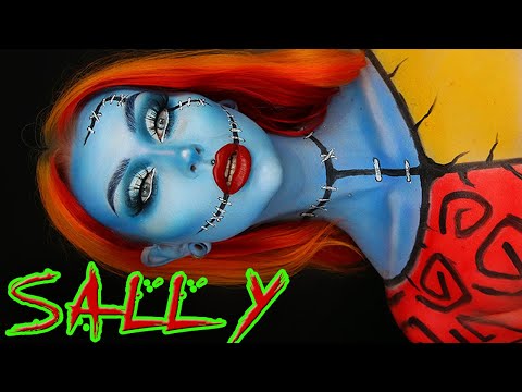 Видео: Салли: Кошмар перед Рождеством: Грим на Хэллоуин | Эвелина Форселл