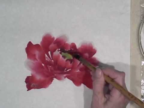 Видео: Демонстрация пиона, часть 1/3, в технике китайской живописи кистью