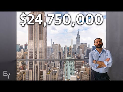 Видео: Экскурсия по пентхаусу на 54-м этаже в Нью-Йорке с 360-градусным видом на город