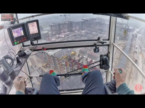 Видео: Работа на кране в ливень. Разбил новую камеру. Песня о кранах. Working on a crane in a heavy rain.