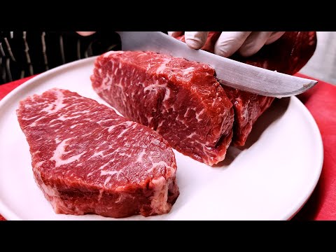 Видео: Удивительный мастер корейского стейка, стейк из говяжьей вырезки, томагавк, телячья вырезка, барбекю