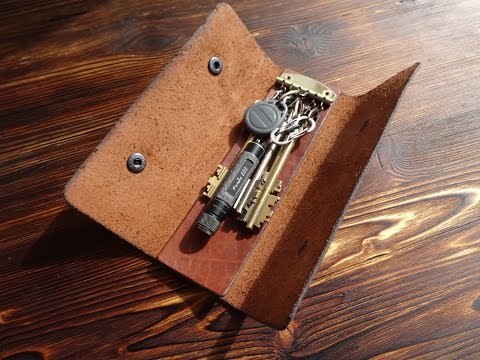Видео: Работа с кожей. Ключница. Leather case for key.