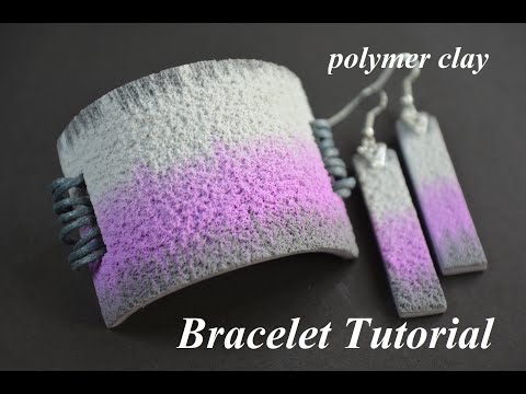 Видео: polymer clay tutorial bracelet ikat and salt technique Armband aus Fimo браслет полимерная глина