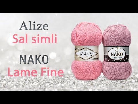 Видео: Lame Fine Nako - пряжа с мерцающим перламутровым блеском, который выглядит естественно.