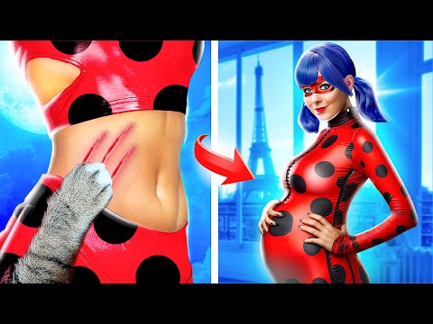 Видео: Беременная Леди Баг! Смешные Супергеройские Ситуации!