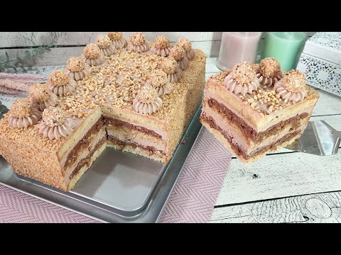 Видео: Знаменитый роскошный торт ДЖОТТО! Без сливок, сыра и желатина! С хрустящим слоем! Очень вкусный!