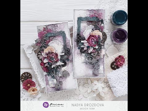 Видео: Floral cards tutorial for Prima marketing/  МК по цветочным открыткам