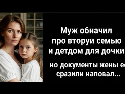 Видео: Муж объявил про вторую семью и детдом для дочки, но документы жены его сразили наповал...