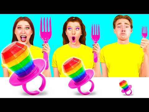 Видео: Большая, Средняя или Маленькая Тарелка Челлендж | Смешные Кулинарные Трюки от HAHANOM Challenge