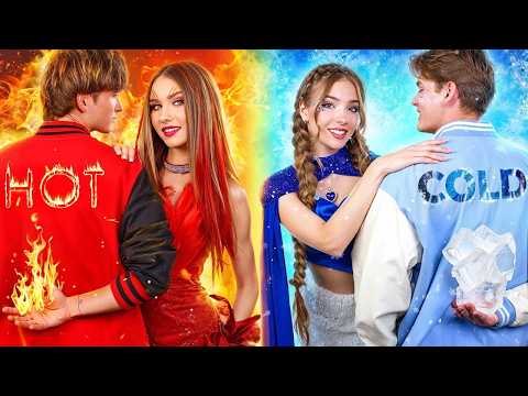Видео: Горячая Девушка vs Холодная Девушка! Мой Краш - Огненный & Ледяной Парень