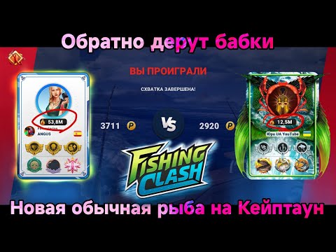Видео: Обратно дерут БАБКИ, Новая обычная рыба на Кейптаун/ Fishing Clash: Реальная рыбалка