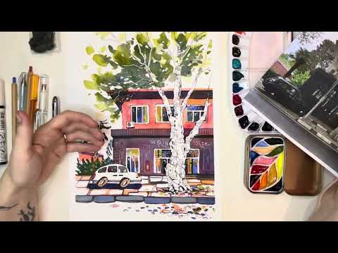 Видео: Акварельная архитектура: Пленэр в Сочи. Урок Русаковой Елены (@russakova_art) Sochi Lesson