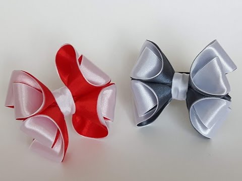 Видео: Бантики из атласных лент.Beautiful bow of satin ribbons .