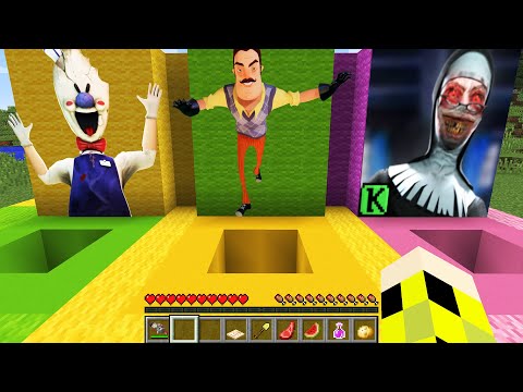 Видео: ВЫБЕРИ ПРАВИЛЬНУЮ ЯМУ ПОРТАЛ МОРОЖЕНЩИК vs ПРИВЕТ СОСЕД vs МОНАХИНЯ EVIL NUN в МАЙНКРАФТ БИТВА