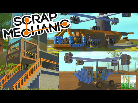 Видео: Scrap Mechanic Лифт и Три вертолёта Ваши постройки 0.1.19c 0.1.19c