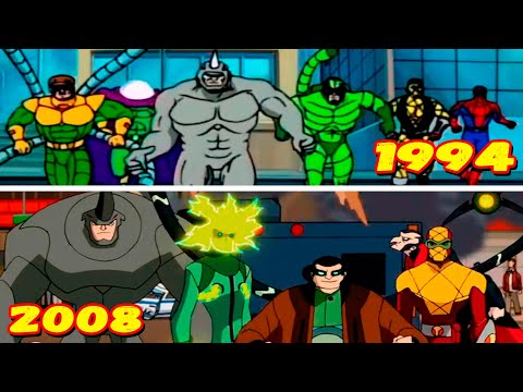 Видео: Сравнение боя Человека паука 1994 Vs Грандиозный Человек-Паук 2008 против Зловещей Шестерки