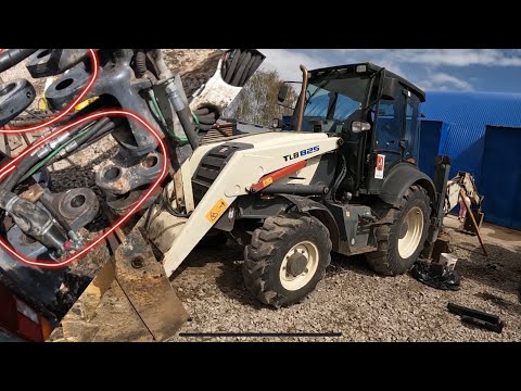 Видео: RM Terex TLB825. Замена втулки пальцы на каретки и поворотной тумбы.