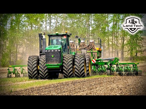 Видео: Самая большая сеялка AMAZONE DMC 12001 и тракторы JOHN DEERE 9430 - обзор и посев по стерне!