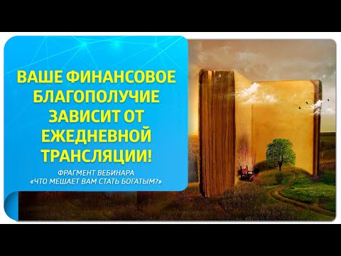 Видео: Ваше финансовое благополучие зависит от трансляции!Фрагмент вебинара "Что мешает вам стать богатым?"