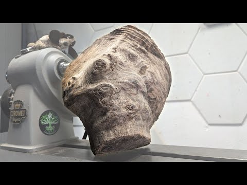 Видео: История токарной обработки: точение чаши из древнего дуба с уникальными узорами