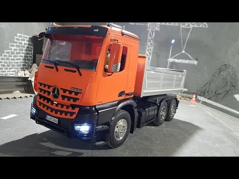 Видео: Mercedes-Benz Arocs 3348 6x4 ГОТОВ ...Тест-драйв грузовика на радиоуправлении, RC Truck.Часть 3