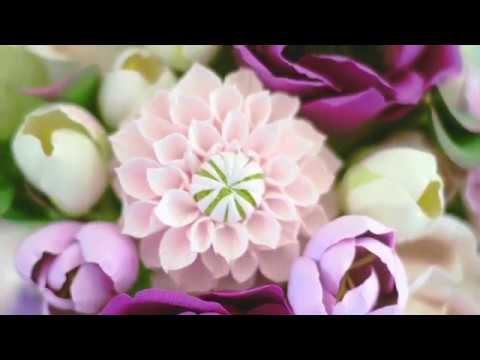 Видео: Букет из зефирной глины "Георгин" Flower clay craft tutorial "Dahlia '