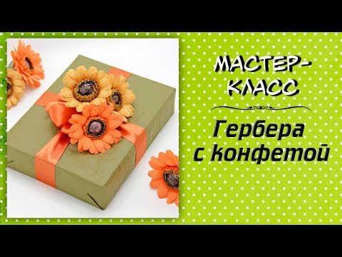 Видео: Гербера с конфетой ❤️ Мастер-класс. Цветы из гофрированной бумаги