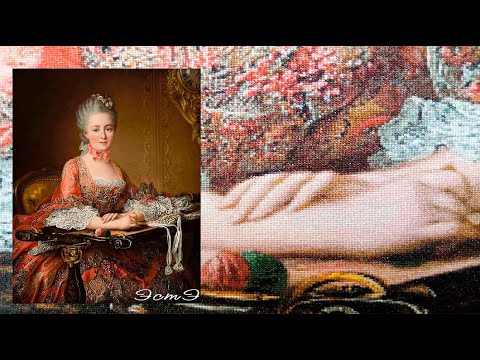 Видео: Вышивка ЭстЭ "Маркиза за  Вышиванием". Новая вышитая картина моей мамы.