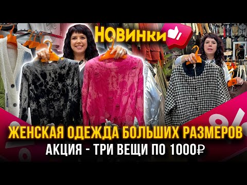 Видео: ЖЕНСКАЯ ОДЕЖДА БОЛЬШИХ РАЗМЕРОВ🎀НОВИНКИ🤩 АКЦИЯ - ТРИ ВЕЩИ ПО 1000₽💥1В-16 (Б) Рынок Садовод Москва