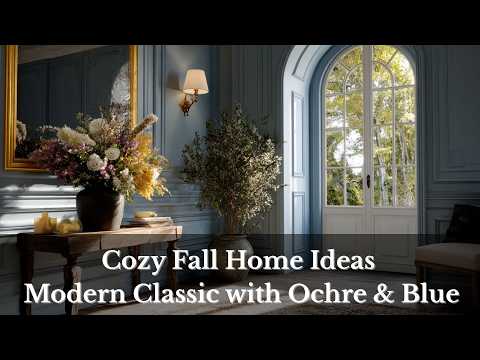Видео: 🍂Идеи уютного осеннего дома: современная классика с охрой и синим