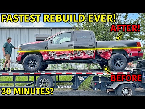 Видео: Мы восстановили разбитый Ford F-250 2022 года за 30 МИНУТ!!!