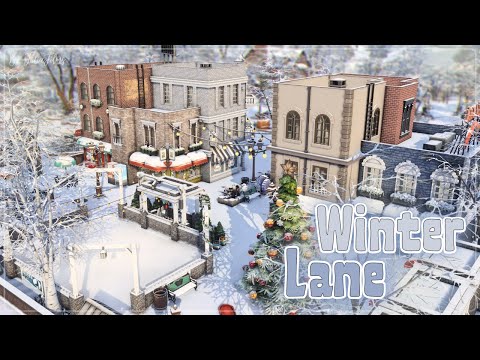 Видео: Зимний переулок🎄🤍│Строительство│Winter Lane│SpeedBuild│NO CC [The Sims 4]