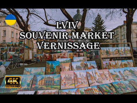 Видео: 🇺🇦Львів. Пішохідна прогулянка. Сувенірний Ринок Вернісаж. Різдвяний Львів. Січень 2023