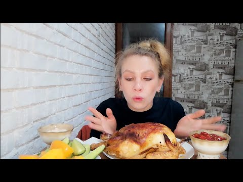 Видео: мукбанг запечённая курица,// как отметили день рождения💃