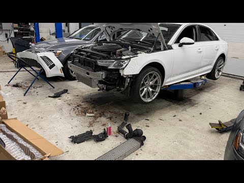 Видео: Установка интеркулера ECS и наддувочных труб 2018 B9 A4