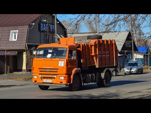 Видео: Мусоровоз МКМ-4503 (МК-4451-02) на шасси КамАЗ-43253-R4 (М 935 ХВ 22). / KAMAZ garbage truck.