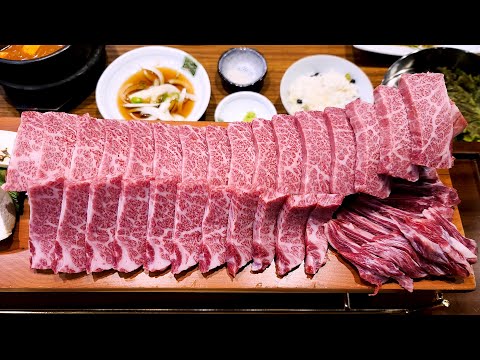 Видео: Лучшая корейская говяжья BBQ, угольный гриль премиального мяса, есть целую корову, Мастер BBQ