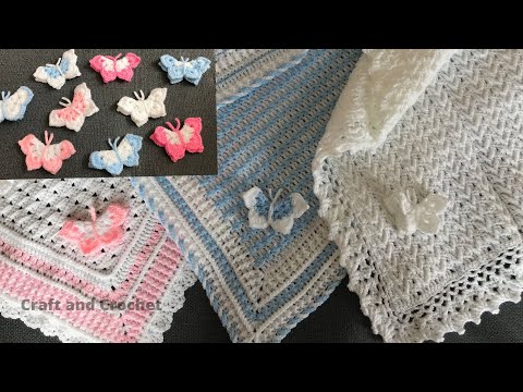 Видео: вязаная крючком бабочка/аппликация из бабочки и рукоделия