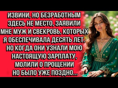 Видео: Извини, но безработным здесь не место заявили мне муж и свекровь которых я обеспечивала десять лет