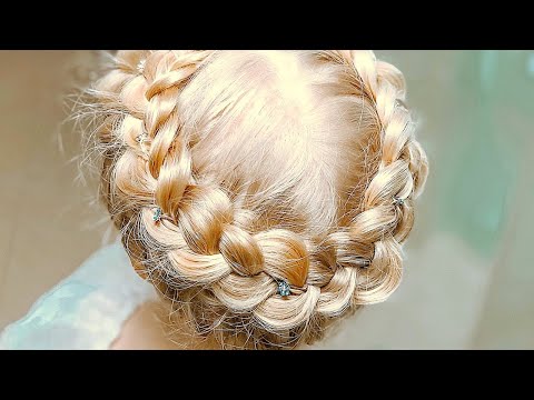 Видео: Корзинка из французской косы. Элегантная детская прическа.