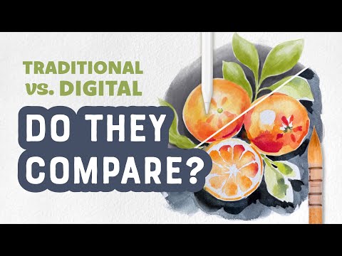 Видео: Давайте изучим традиционную и цифровую акварельную живопись