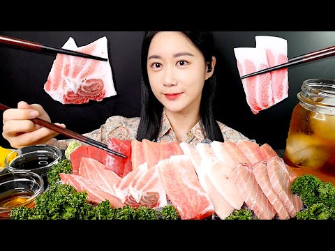 Видео: Мукбанг САШИМИ ИЗ ТУНЦА🐟❤️ (Сырой тунец) Real Sound MUKBANG | ASMR | EATING SOUND