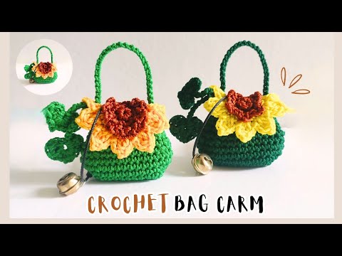 Видео: МИНИ-СУМКА ВЯЗАННЫЙ БРЕЛОК ПОДСОЛНУХ (подзаголовок)